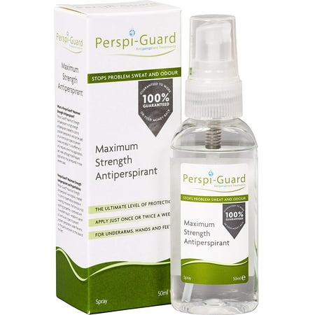 Perspi Guard Stops Problem Sweat and Odor, Maximum Strength Antiperspirant Spray, for Underarms, Hands and Feet, 50