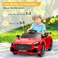 thumbnail image 2 of Winado 12V Kids Ride On Car for Toddlers, Licensed Mercedes Benz AMG GTR, Powered Electric Vehicle with 2.4G Remote Control, Red, 2 of 10
