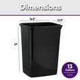 thumbnail image 2 of Superio Large Kitchen Trash Can 13 Gallon, 52 Qt Waste Bin for Kitchen, Garage, Indoor and Outdoor Trash Can (6, Black), 2 of 7