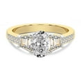 thumbnail image 4 of IGI Certified 3 Carat Oval Shape Lab Grown Diamond Engagement Ring | 14K Yellow Gold | Daria Trapezoid Three Stone Diamond Ring | FG-VS1-VS2 Quality Friendly Diamonds, 4 of 6