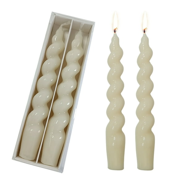 XINAOBAOLUO 7.5 inch Unscented Candles White Taper Candles Dripless Candle Sticks Smokeless Candles Pack of 2