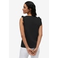 thumbnail image 2 of Ellos Women's Button-Front Ruffle Sleeve Tank, 2 of 3
