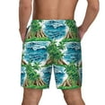 thumbnail image 4 of Goofa Hawaii Palms Printed Men's Swim Trunks Board Shorts Quick Dry Mens Swimming Trunks with Compression Liner,Breathable Fit Hawaii Beach Shorts-Small, 4 of 9