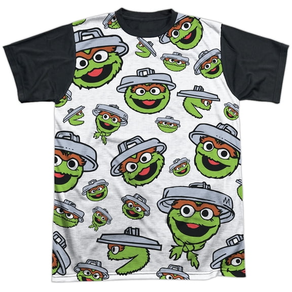 Sesame Street Oscar Face Pattern Unisex Adult Halloween Costume Sublimated T Shirt