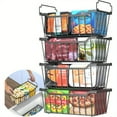 thumbnail image 5 of Heavy-Duty Freezer Storage Bins | Stackable, Foldable Handles, No Assembly | Fullbody Open, Compatible with Fridge/Pantry/Garage, 5 of 9