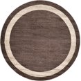 thumbnail image 1 of Unique Loom Del Mar Collection Tapis Rond Contemporain Transitionnel, 6 Pieds, Brun/ivoire, 1 of 4