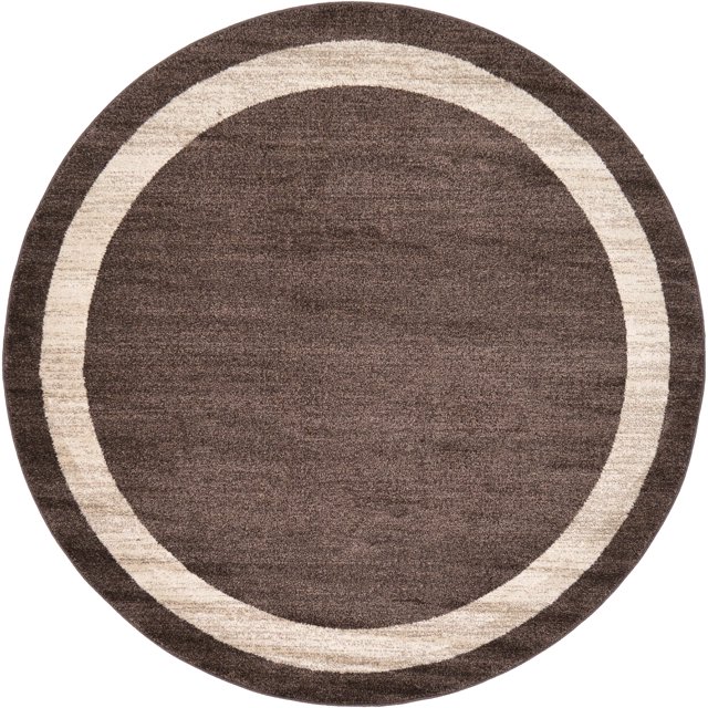 Unique Loom Del Mar Collection Tapis Rond Contemporain Transitionnel, 6 Pieds, Brun/ivoire