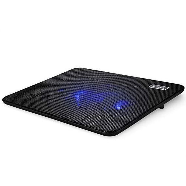 Base de refrigeración p/laptop Coolertek: delgada, silenciosa, 2 ventiladores LED, USB, ajustable, compat. con laptops 11-14''