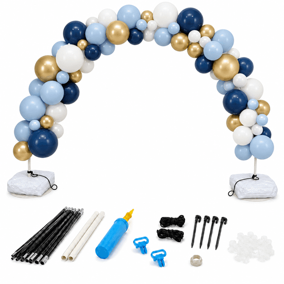 Balloon Arch Kit 9 Ft Height & 10 Ft Width Adjustable Balloon Arch Stand Frame with Base for Christmas Wedding Birthday Party Supplies Decorations