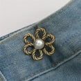 thumbnail image 2 of 8 Set Pant Waist Tightener Flower Buttons Pins For Loose Jeans, 2025 New Adjustable Waist Buckle Extender Set Pants Clips, Pant Waist Tightener, Flower Shaped Pins, No Sewing For Jeans, Skirts, 2 of 7