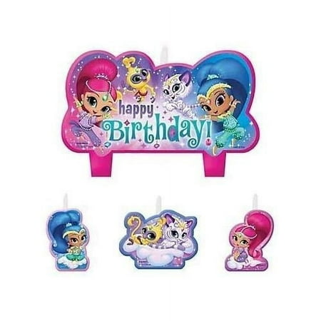 Shimmer And Shine Birthday Candles - Set Of 4