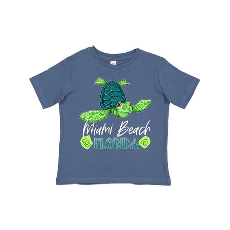 

Inktastic Miami Beach Florida Happy Sea Turtle Boys or Girls Toddler T-Shirt