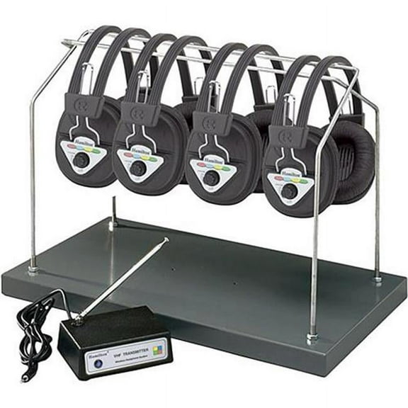 HamiltonBuhl Wireless Listening Center, 6 Station with Headphones and Transmitter, Multi Frequency