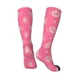 thumbnail image 4 of Easygdp Cartoon Pigs and Hearts Soccer Socks Sport Knee High Socks Calf Compression Athletic Socks for Men and Women, 4 of 9