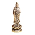 thumbnail image 1 of Estatua de Bodhisattva Guanyin de latón de 4,6 cm, decoración de escritorio, escultura mitológica china Estilo A, 1 of 9