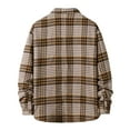 thumbnail image 5 of Herrnalise Men Flannel Plaid Turndown Collar Casual Long Sleeve Cardigan Coat Shirt Yellow, 5 of 5