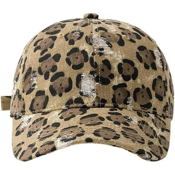 Unisex Leopard Baseball Cap Casual Retro Cheetah Print Cotton Dad Hat Sun Hat Animal Print Adjustable Trucker Hat