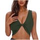 thumbnail image 1 of Pijama de poliéster para mujer, de color liso, con escote en V y base torcida, ajustado, de cintura alta, 1 of 6