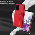 thumbnail image 4 of Nalacover Zipper Wallet Case for Samsung Galaxy S20 FE, Luxury PU Leather Crossbody Lanyard Shoulder Strap Magnetic RFID Blocking Cover with Kickstand Card Slots Holder Shockproof Case,Red, 4 of 11