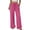 Hot Pink, variant on Womens Lounge Wide Leg Pants Solid Color Loose Pajama Bottoms Drawstring Elastic Waist Pull On Trousers Breathable Palazzo Pants with Pockets Hot Pink S