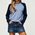 thumbnail image 2 of Jsaierl Women's Basic Raglan Sleeve Crewneck Sweatshirts Waffle Knit Sporty Casual Fall Tops S-2XL, 2 of 9
