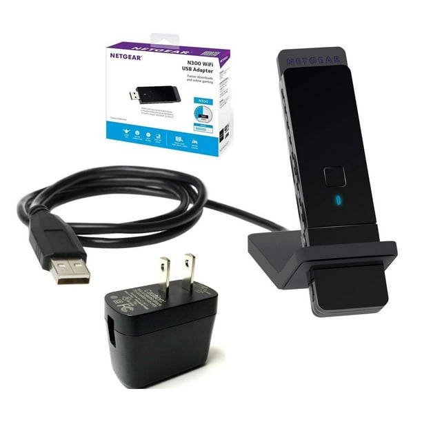 NETGEAR N300 WiFi USB Adapter (WNA3100) with Wall Adapter (US Retail