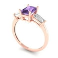 thumbnail image 2 of Clara Pucci 14K Rose Gold 1.5ct Alexandrite Three-Stone Ring for Women, 2 of 8