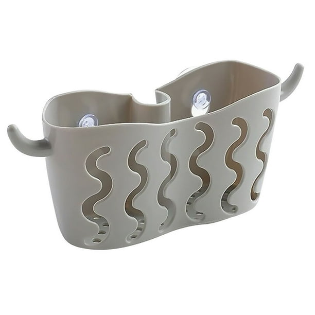 Estante para fregadero Cateissary gris, esponja para jabón, escurridor de tela, Cesta de almacenamiento, bolsa, soporte para grifo, soporte ajustable, Organizadores de utensilios de cocina