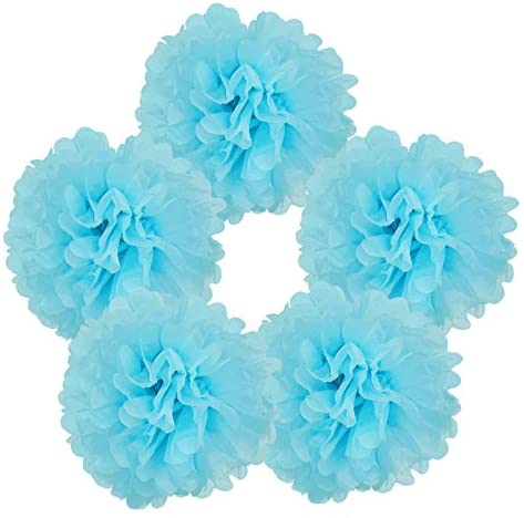 Tissue Paper Pompoms for Wedding Ball Pompoms Birthday Party Baby Shower Home Decoration,Blue,12inch 