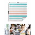 thumbnail image 4 of Teal Pink Striped Cloth Napkins Set of 6 Reusable Dinner Napkins, Farmhouse Stripes Simple Art Cocktail Napkin Washable Table Napkins for Wedding/Holiday Party/Baby Shower 20"x20", 4 of 7