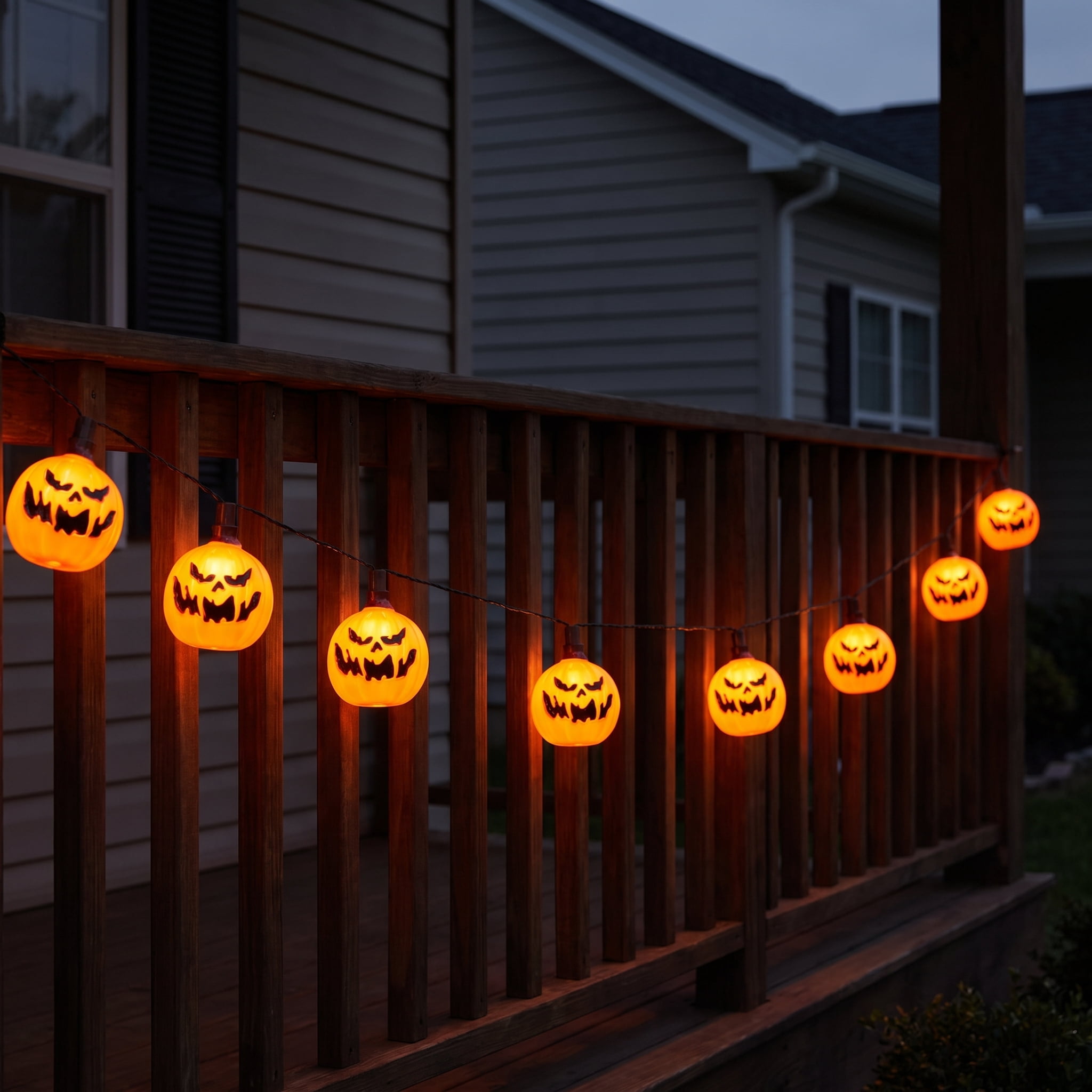 Indoor/Outdoor 10-Count LED Pumpkin String Lights, Warm White, 6.5', Halloween by Way To Celebrate