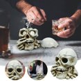 thumbnail image 1 of Fiudx Liquidación navideña Cenicero de calavera para Halloween, decoración de mesa para sala de estar, artesanía de resina, 1 of 7