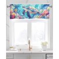 thumbnail image 2 of Turtle Kitchen Valances for Windows Farmhouse Linen Window Valance Curtain for Living Room Window Treatment Coastal Ocean Coral Gradient Watercolor Valance Rod Pocket Topper Drape, 60 x 18 Inch, 2 of 6