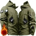 thumbnail image 2 of Winter Russian Fleece Hooded Mens Jacket Multiple Pocket Zipper Waterproof and Windproof Tactical Coat Ropa Hombre, 2 of 5