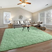 Lochas Soft Fluffy Rug Modern Shag Carpet Fuzzy Shaggy Rugs for Bedroom Indoor Modern Area Rugs, 8'X10', Green