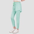 thumbnail image 6 of SILVERCELL 2 Packs Girls Athletic Leggings with Pocket, Little Girl Casual Drawstring Skater Sports Leggings Pantskirts with Flowy Shorts, 5-12 Years, 6 of 8