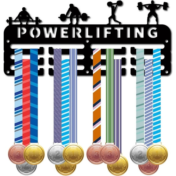 1Set Sports Theme Iron Medal Hanger Holder Display Wall Rack 3-Line with Screws Gymnatics Sports 130x290mm Hole: 5mm