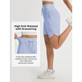 thumbnail image 6 of baleaf Women's Bermuda Long Shorts with Pockets 9 inch High Waisted Quick Dry Athletic Knee Length Shorts Walking Summer Casual Light Blue M, 6 of 7