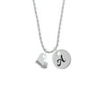 thumbnail image 2 of Delight Jewelry Heart with ''Water Polo'' and AB Crystal Silvertone Script Initial Disc - A - Charm Necklace, 20"+3", 2 of 4