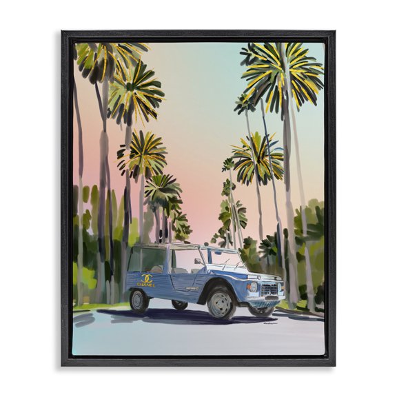 Stupell Industries Art Deco Glam Tropical Truck Black Floating Frame Canvas Art, 25 x 31, by Amelia Noyes