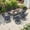 Blue Cushion, variant on Hzzkey 7-Piece Outdoor Dining Set, Cast Aluminum Rectangle Table with Swivel Chairs, Red Cushions, Umbrella Hole