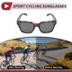 thumbnail image 3 of 1 juego de gafas de montar para motocicleta anti-reflejo Tri-Acetato de Celulosa PC UV400 gafas de sol de ciclismo lente verde oscuro marco negro color leopardo, 3 of 6