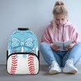 thumbnail image 2 of Yspwyqan School Backpack for Kids, 17 Inch Lightweight Large Capacity with Front Pockets, Double Zipper Ice Cream Drip Baseball Bow Bookbag for Elementary Middle High School, 2 of 7