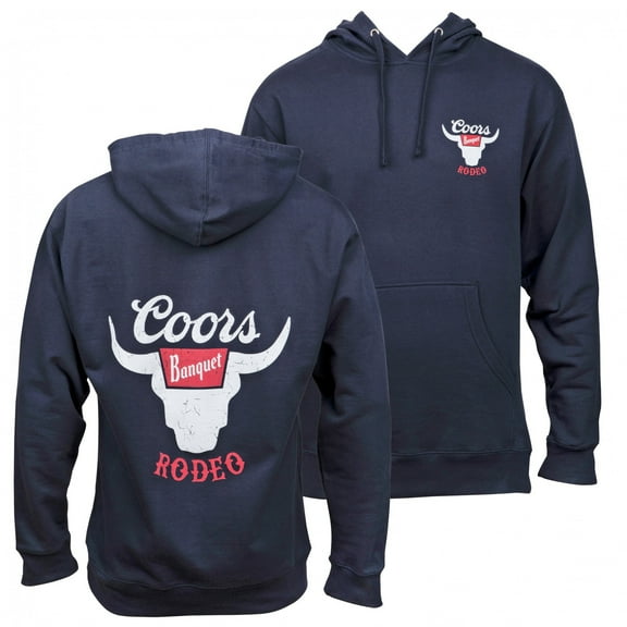 Coors Banquet Rodeo Bull Horns Logo Hoodie-Large