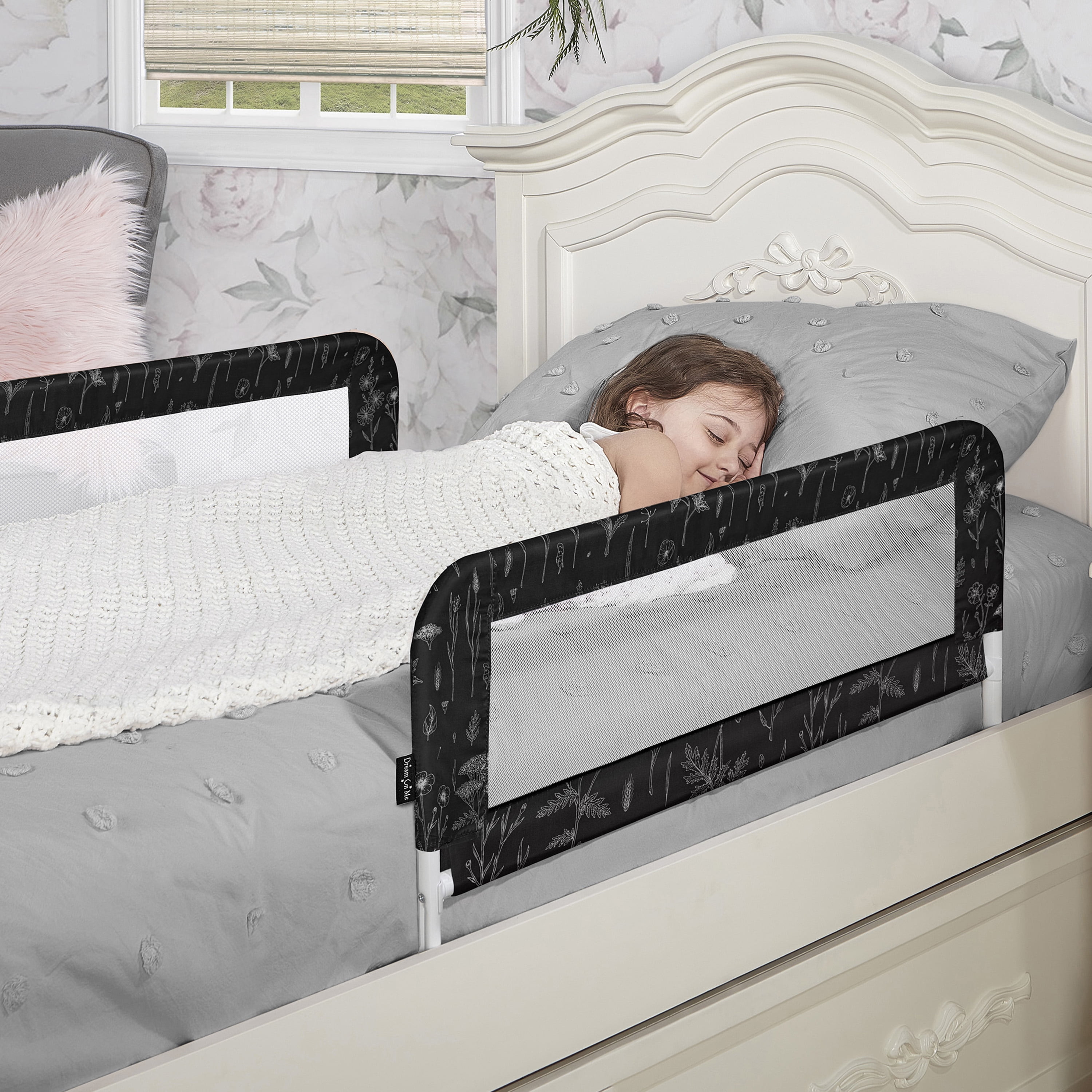 Dream On Me Mesh Security Bed Rails, Double Pack, Black & White