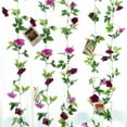 thumbnail image 5 of Guirnalda de flores artificiales Magenta, 2 uds., 7,9 pies, bastón de rosa para colgar, 5 of 5