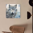 thumbnail image 4 of 12 Inch Wall Clock Battery Operated Square Clock Decorative for Office, Kitchen, Outdoor, Living Room，Wolf and Snow Lovely Design, 4 of 4