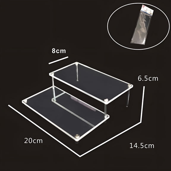 LAMIRO Clear Acrylic Display Riser Figure Doll Toys Display Stand Holder 2 Tier
