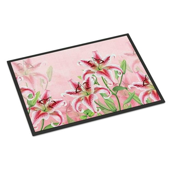 24 x 36 in. Pink Lillies Indoor or Outdoor Mat