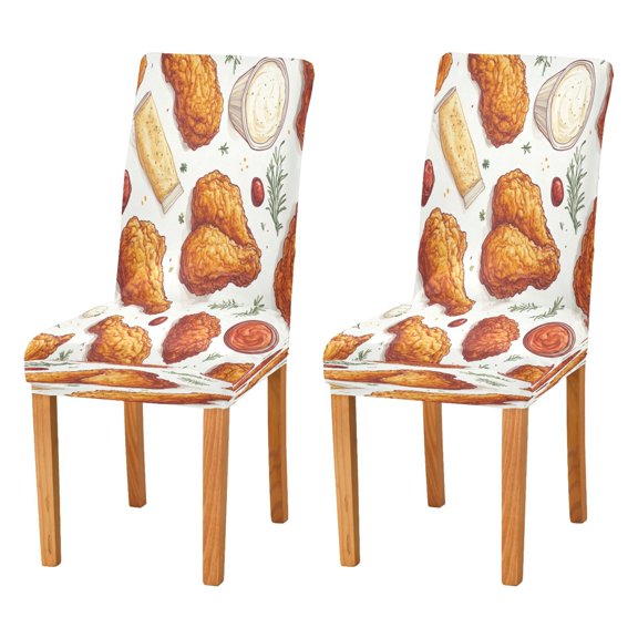 BZSMCE Chairs Slipcovers Dining Chair Covers Delicious Fried Chicken Creative Pattern